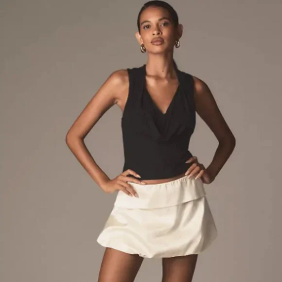 Brand New By Anthropologie Crop Cowl-Neck Top - Picture 3 of 5